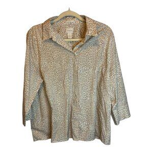 Chico's Blouse Women's Size XL Cheetah Leopard Animal Print‎ Chicos 3